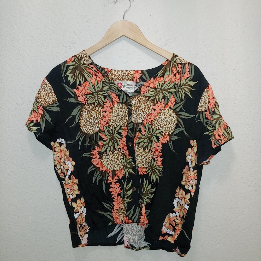 XL Hilo Hattie 'The Hawaiian Original' Pineapple Hawaiian Button-up Shirt